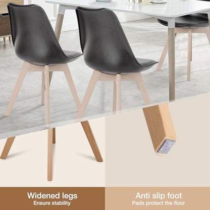 OLIXIS Dining Chairs Set of 8, PU Leather Accent Chairs for Living Room - color: Black, size: 8 PC