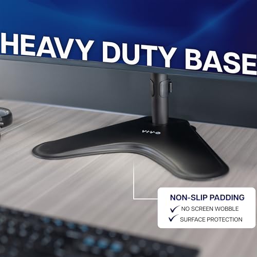 VIVO Dual Monitor Desk Stand Free-Standing LCD Mount, Holds in Stacked Vertical Position 2 Ultrawide Screens up to 34 inches, Black, STAND-V002L - color: Black