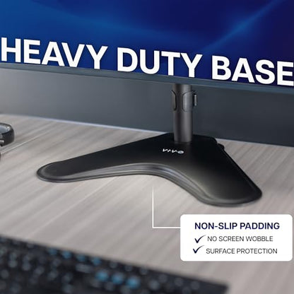 VIVO Dual Monitor Desk Stand Free-Standing LCD Mount, Holds in Stacked Vertical Position 2 Ultrawide Screens up to 34 inches, Black, STAND-V002L - color: Black