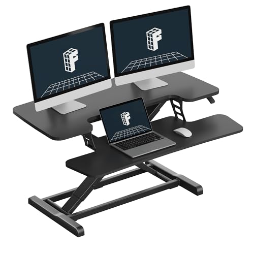 FLEXISPOT Standing Desk Converter, 36", Black - color: Black, size: 36"