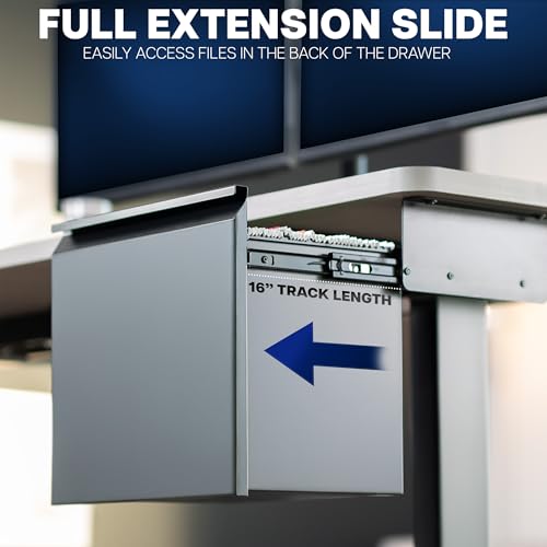 VIVO Black Under Desk Filing Cabinet, MOUNT-FCD1S-B - style: Under Desk Mount