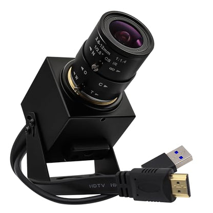 SVPRO 4K 60fps USB Camera with 2.8-12mm Manual Zoom Lens, HDMI/USB3.0 Dual Output, H.264/MJPEG, 4X Optical Zoom Webcam for PC, Mac, Raspberry Pi, Live Streaming, Video Conferencing, TV Monitor - color: 4K 60fps Camera with 2.8-12mm Lens