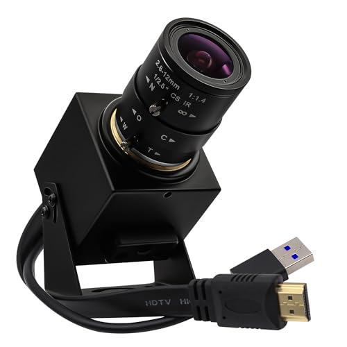 SVPRO 4K 60fps USB Camera with 2.8-12mm Manual Zoom Lens, HDMI/USB3.0 Dual Output, H.264/MJPEG, 4X Optical Zoom Webcam for PC, Mac, Raspberry Pi, Live Streaming, Video Conferencing, TV Monitor - color: 4K 60fps Camera with 2.8-12mm Lens