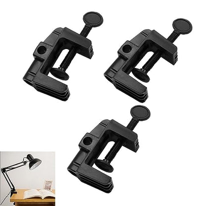 3 Pack Desk Lamp Swing Arm Clamp Replacement Clip Non-Marring Plastic Bracket Stand Base Holder for Desktop Architect Adjustable Gooseneck Table Lamp LED Light Microphone Camera Scissor Arms