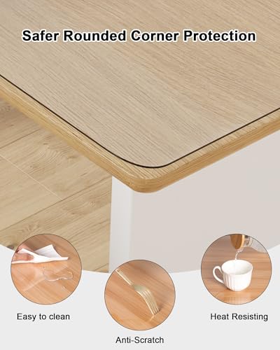Clear Table Cover Protector 20 x 36 Inch, 2mm Thick - color: Clear, size: 36" x 20"