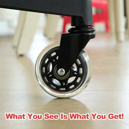 Office Chair Wheels Replacement, 5PC- Universal Fit 3 Inch Casters for Office computer Chairs, Safe for All Floors, Desk wheels for office chair, Smooth & Quiet Glide, Scratch-Resistant, Quick Install