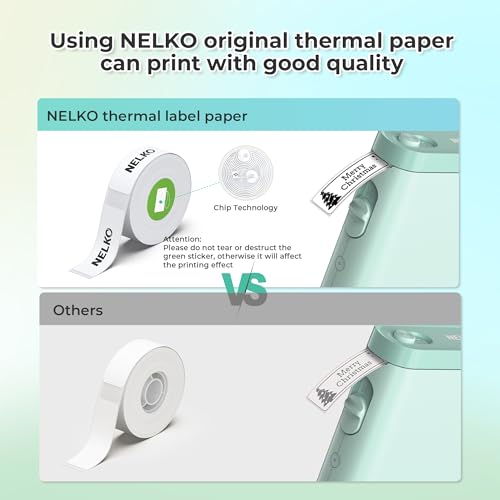 Nelko P21 Label Maker Machine with Tape, Bluetooth Label Printer, Green - color: Green