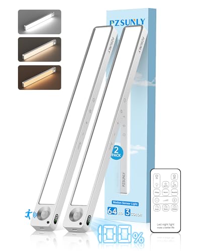 14.2inch Under Cabinet Lighting Wireless Motion Sensor Light Indoor - color: Silver, size: 2Pack