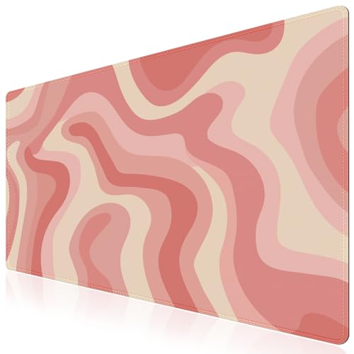 iCasso Desk Pad,Desk Matt for Desktop,Cute Mouse Pad,Pink Topographic - color: Pink Topographic