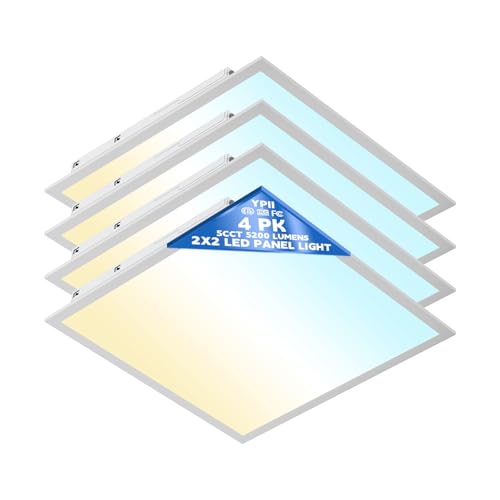 4Pack 2x2 LED Flat Panel Light 5CCT Selectable Drop Ceiling Fixture | Dimmable 3000K-6500K 20-40W Adjustable Recessed Back-Lit Fixture for Office, ETL Listed - size: 2X2 4Pack