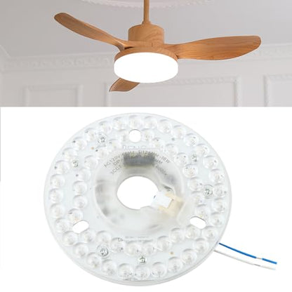 Ceiling Fan LED Light Replacement Disc 18W 4.9 in 120V 3CCT | Hardwired dimmable ceiling fan LED replacement panel with 3 CCT 3000K 4000K 5000K and anti-glare PC diffuser - size: 4.92 inch