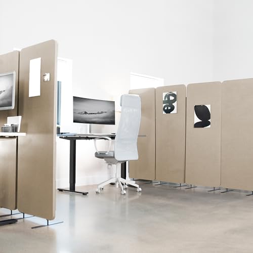 VIVO Beige Freestanding 72 x 66 in Privacy Panel, PP-3-T072BE - color: Beige, size: 72" wide, 66" Tall