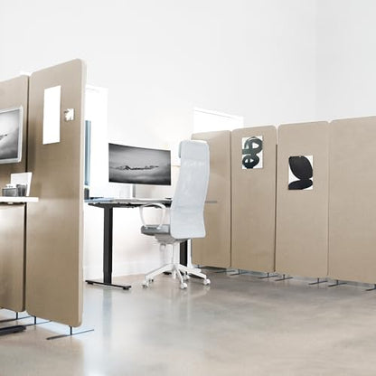 VIVO Beige Freestanding 72 x 66 in Privacy Panel, PP-3-T072BE - color: Beige, size: 72" wide, 66" Tall