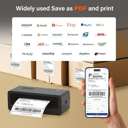 TOAUTO x iDPRT Bluetooth Thermal Label Printer, 4x6 Wireless Shipping Label Printer for Small Business, Office, Compatible with Android, iPhone, Windows, MacOS – Works with Amazon, Ebay, FedEx, DHL