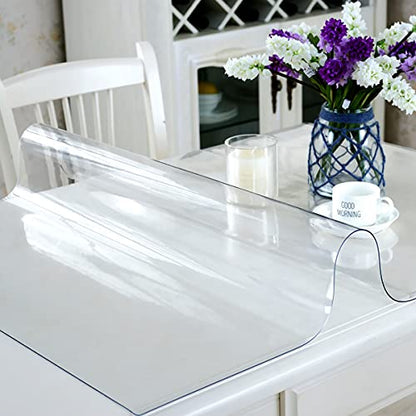 Royhom Clear Table Protector 16 x 28 Inch, 2mm Plastic Table Cover - color: Clear 2mm, size: 16" x 28" (Rectangular)