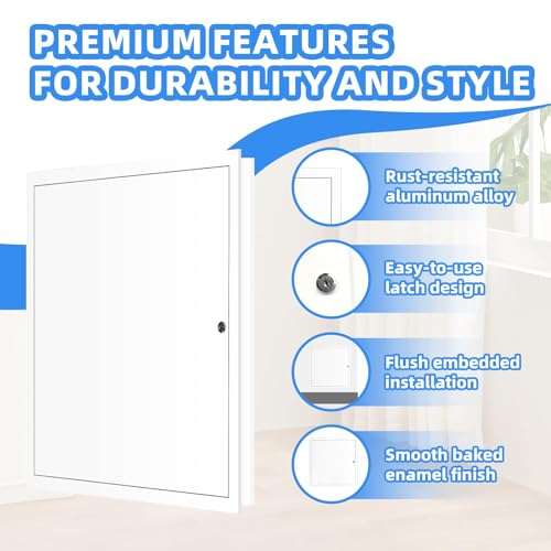 24" x 24" Metal Access Panel, 1MM Thickened Access Panel for Drywall, Aluminum Access Panel for Walls and Ceilings, Rust-Resistant and Easy-to-Install Drywall Access Panel - size: 24in*24in