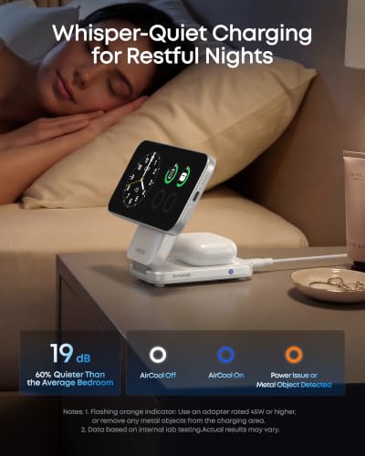Anker Prime 25W Qi2.2-Certified Palm-Sized 3-in-1 Foldable MagSafe Charger | Travel-Ready Charging Station, AirCool Wireless Charger for iPhone 17, Apple Watch, AirPods (Adapter Included, Non-Battery) - color: Radiant White