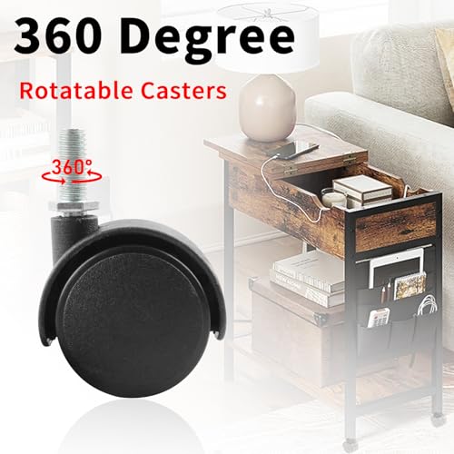 HOWDIA 1.5 Inch Swivel Caster Wheels for Cart, M8-1.25×20mm Threaded Stem Heavy Duty Casters, Nylon Wheels Replacement for Furniture, Table, Cabinet, Shelf（No Brake, 4 Pack） - style: M8 - 1.25×20mm Threaded Stem No Brake