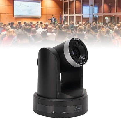 PTZ Conference Camera, 12X Optical Zoom 4K HD Video Conference Room Camera with AI Auto Tracking 255 Presets, for Business Meeting Lecture (US Plug)