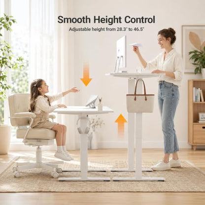 Claiks Electric Small Standing Desk, 35x20 Inch, White - color: White, size: 35 Inch