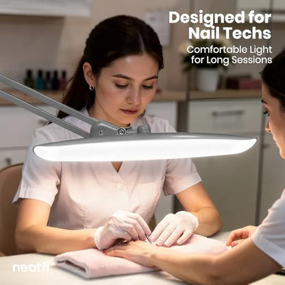 Neatfi LED Desk Lamp, 2200 Lumens, 24W, 20-Inch Wide Head (Silver) - color: Silver, size: Non-CCT with Clamp