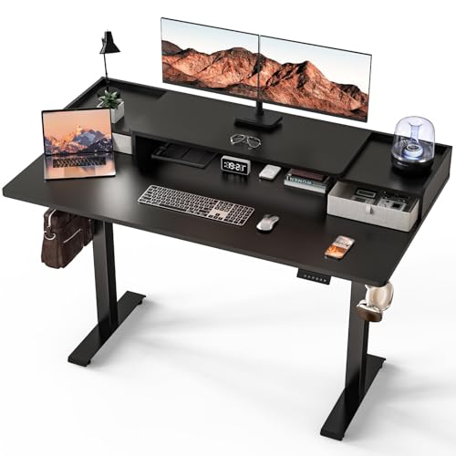 Kingant Standing Desk with Dual Drawers,Electric Height Adjustable 63"x 30" | Built-in USB A&C Charging ports Large Workstation, Heavy-Duty Sit Stand Up Desk For Home Office Daily Work,Black - color: Black, size: 63" x 30"