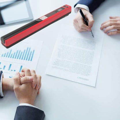 Handheld Image Scanner, Portable Document Scanner, A4 Color Photo Scanner with 900DPI Resolution for Business, Home, Office (red) - color: red