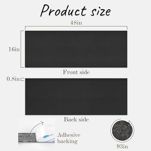 48" Under Desk Privacy Panel Self-Adhesive Modesty Panel Stand Up Desk Modesty Panel for Home Office or Standing Workstation, Black