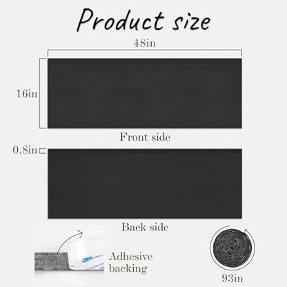 48" Under Desk Privacy Panel Self-Adhesive Modesty Panel Stand Up Desk Modesty Panel for Home Office or Standing Workstation, Black
