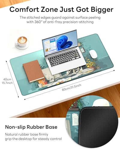 Mouse Pad 31.5x15.7in Large Desk Mat Non-Slip for Office - color: Office Skeleton, size: 31.5" x 15.7"