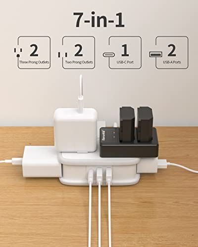 2 Pack Power Strip with USB C Ports, 4 Outlets 3 USB(1 USB-C), NTONPOWER Small Power Strip with 4ft Short Extension Cord Flat Plug, Compact Power Strip for Travel Hotel Cruise Essentials, White - size: 2 Pack 4 Outlets 1 USB-C 2 USB-A, style: 20W-White