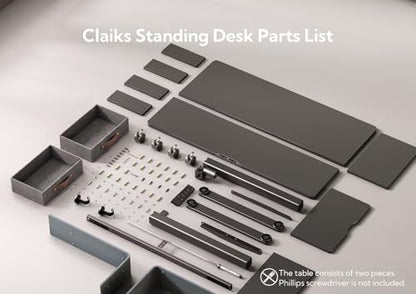 Claiks Standing Desk with Drawers & Wheels, 2 Height Shelf 63" Black - color: Black, size: 63×23.6