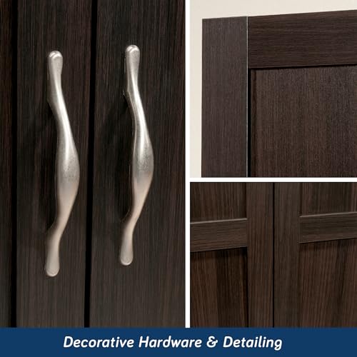 Sauder Storage Cabinet/ Pantry cabinets, 29.61 " x D: 16.02 " x H: 71.50", Cinnamon Cherry finish - color: Cinnamon Cherry