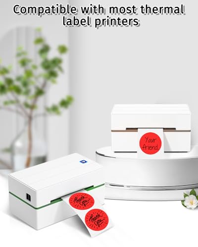 iEager 2 Inch Round Thermal Labels, Red Circle Thermal Printer Stickers - color: Red, size: 2 INCH