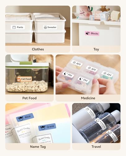 NIIMBOT D11 Upgraded Version 300 DPI Label Maker with 3 Tapes, White - color: White, style: Label Machine with 3 Label Tapes