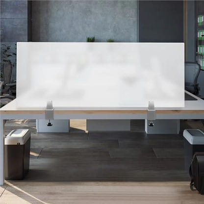 Freestanding Desktop Divider 47 * 18 * 2in Translucent Office Partition, Desk Divider, Desktop Privacy Panel Suitable for Tables Up to 30 Mm Thick