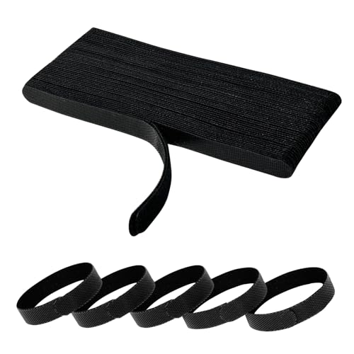 50PCS 6 Inch Adjustable 6-Inch Cord Organizer Ties, Fastening Cable Ties,Microfiber Cloth Used for Computer Link Cable Cord Management USB Cable Cable Ties (Black) - color: Black