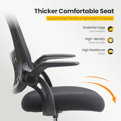 Sweetcrispy Tall Drafting Chair, High Office Desk Chair with Footrest | Comfy Lumbar Support, Counter Height Adjustable, Flip-up Arm, 360° Computer Rolling Stool, Black - color: Dark Black, size: 48.4 inches (H) x 24 inches (W) x 25.2 inches (D)