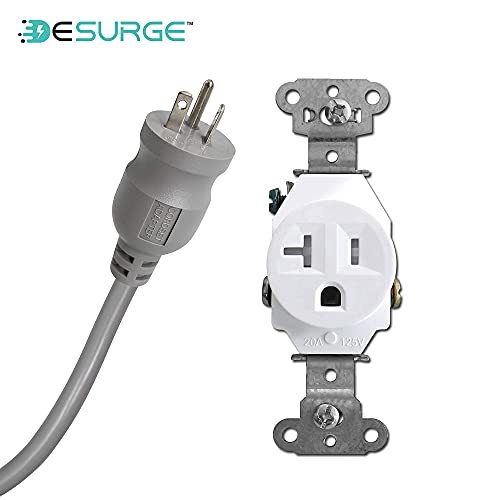 Digital Energy 20 Amp 6-20/T- Slot Plug | 6-Ft Cord - 900 Joule Surge Protector | 6-Outlet, Heavy Duty Steel Body Power Strip - size: 6 FT