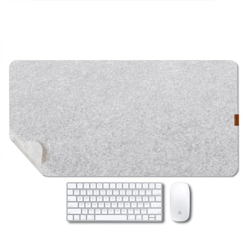 Bright Stone Felt Desk Mat,Non-Slip Mouse Pad, 31.5"x15.7" Office Supplies Desk Protector, Desk Accessories for Home and Office (Light Gray) - color: Light Gray, size: 31.5"x15.7"