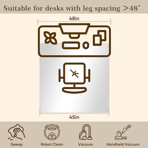 45"x45" Tempered Glass Office Chair Mat for Carpet & Hardwood Floor | 1/5" Thick Clear Floor Protector Desk Chair Mat with Rounded and Polished Edges, Resist Scratching, Cracking, Curling - size: 45"x45"