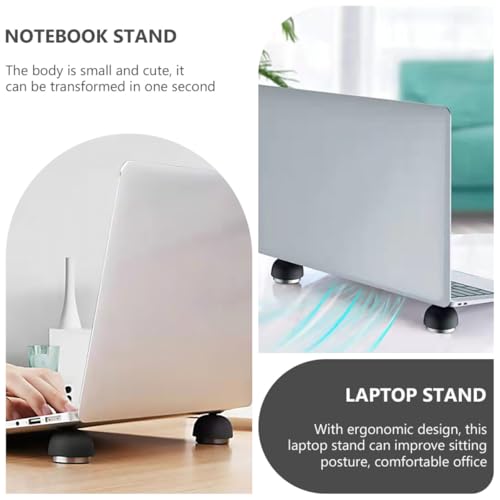 1 Pair Laptop Stand Riser with Magnetic Suction, Alloy