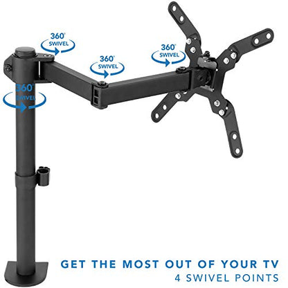 Mount-It! Large Monitor Desk Mount, VESA 200, up to 42" | Full motion arm with clamp and grommet base fits large and ultrawide monitors.