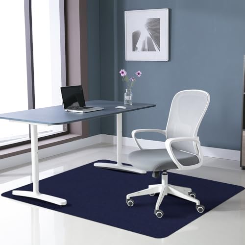 Office Chair Mat for Hardwood Floor&Tile,55"x35" Anti-Slip Desk Chair Mat,Low-Pile Mat,Multi-Purpose Hardwood Floor Protector for Office,Home (Navy Blue, 35 * 47IN) - color: Navy Blue, size: 35*47IN