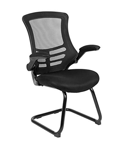 Flash Furniture Mesh Reception Chair with Flip-Up Arms, Black - color: Black Mesh