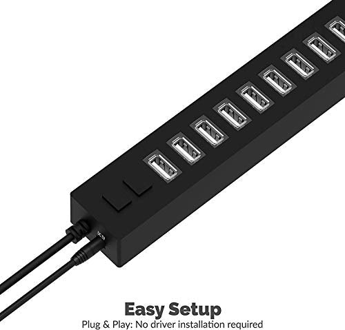 SABRENT 13-Port USB 2.0 Data Hub, Powered, 2 Switches (HB-U14P) - size: 13-PORT