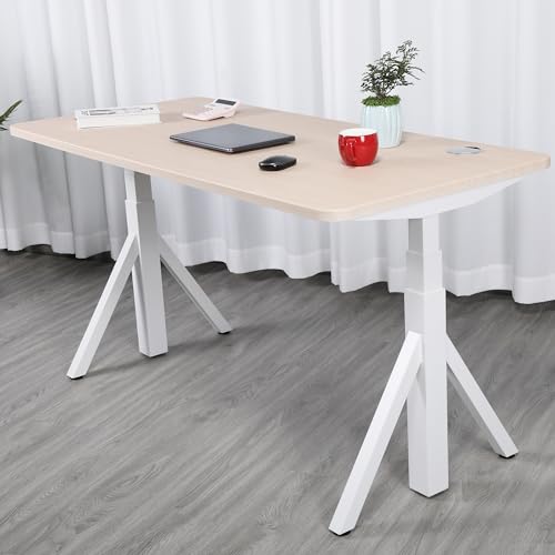 ApexDesk Quattro Series 60" Electric Adjustable Standing Computer Desk for Home and Office Width and Height Adjustable, Rectangular Oak - color: Oak Rectangular, size: 60" Rectangular