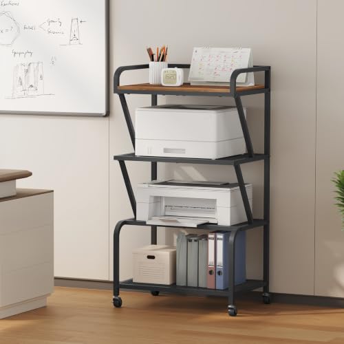 MAHANCRIS Mobile Printer Stand, Large Printer Table, 4-Tier Printer Cart