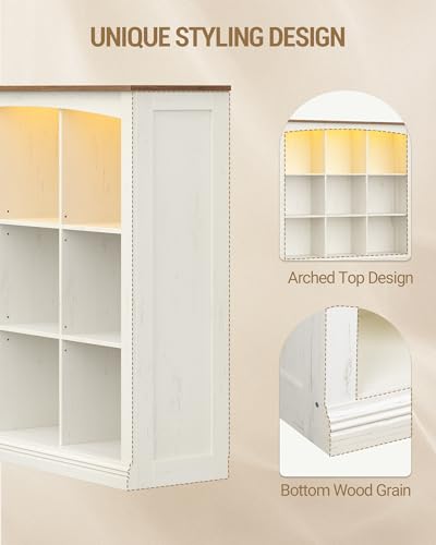 Hzuaneri 3 Tier Wood Cube Bookshelf, 9 Cube Storage Organizer - size: 11.8"D x 43.3"W x 41.3"H