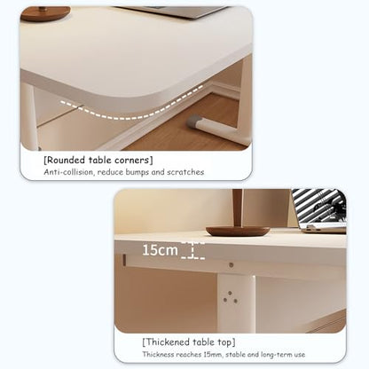 Manual Standing Desk, Adjustable Height Desk, Ergonomic Sit Stand Up Desk, White Office Desk, Metal Frame, Computer Desk with Hand Crank(80x60cm/31.5x23.6in) - size: 80x60cm/31.5x23.6in